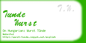 tunde wurst business card