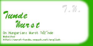 tunde wurst business card